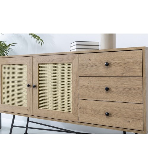 Buffet NALA 2portes et 3 tiroirs 160 cm marron