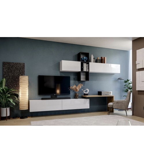 Ensemble meuble TV Box Tokyo Blanc - 350 cm