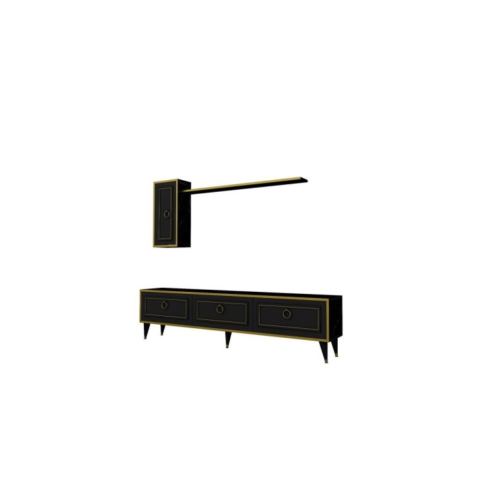 Mesa de TV VALSE MARBLE Motivo preto-dourado Mesa de TV VALSE MARBLE Motivo preto-dourado