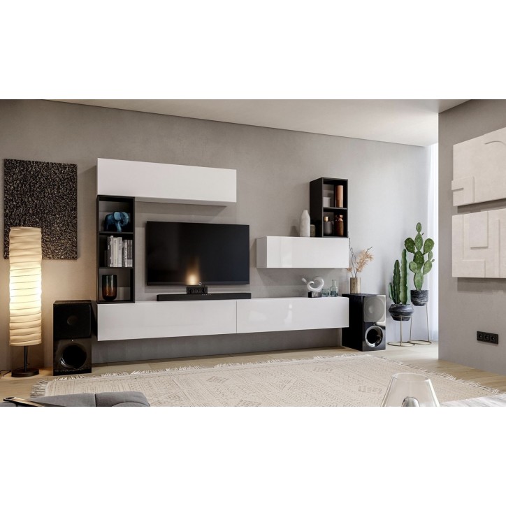 Ensemble meuble TV Box Sydney Blanc -  280cm