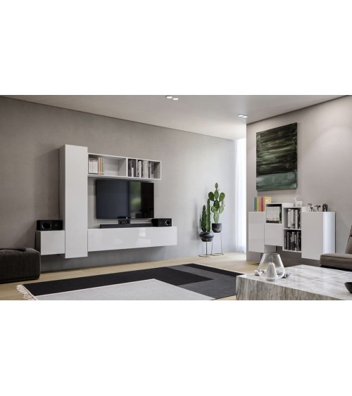 Ensemble meuble TV Box Bangkok Blanc 245cm