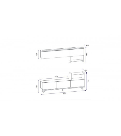 Tutti i mobili TV LOFT con LED