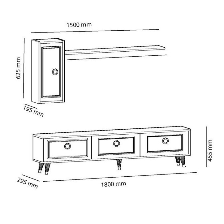 Ensemble meuble TV LORENZ