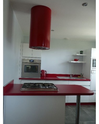 Hotte aspirante îlot ORWICK ROUGE 40 cm