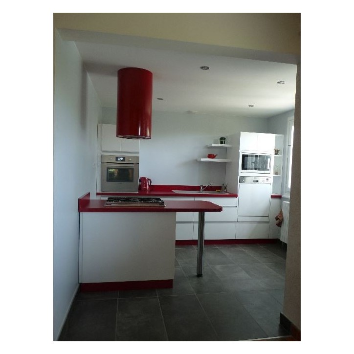 Hotte aspirante îlot ORWICK ROUGE 40 cm