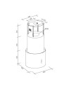 Hotte aspirante îlot OKCYL INOX 40cm