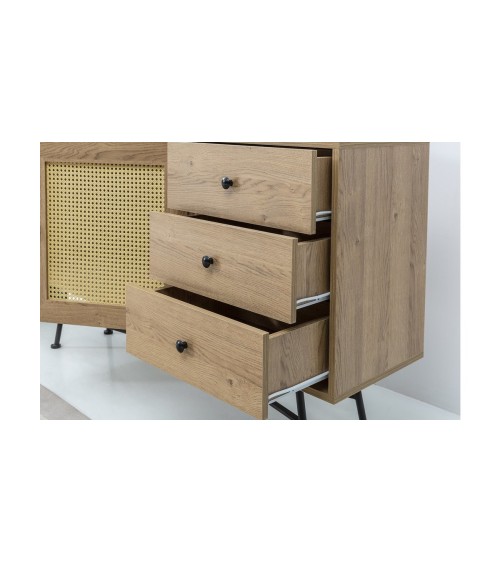 Buffet NALA 2portes et 3 tiroirs 160 cm marron