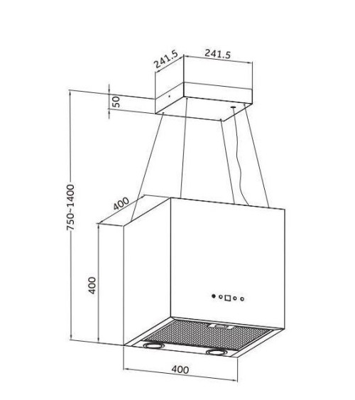 Hotte aspirante îlot SANDY 40cm Noir