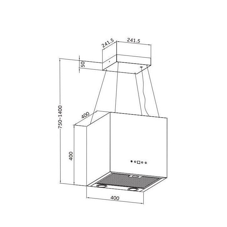 Hotte aspirante îlot SANDY 40cm Noir