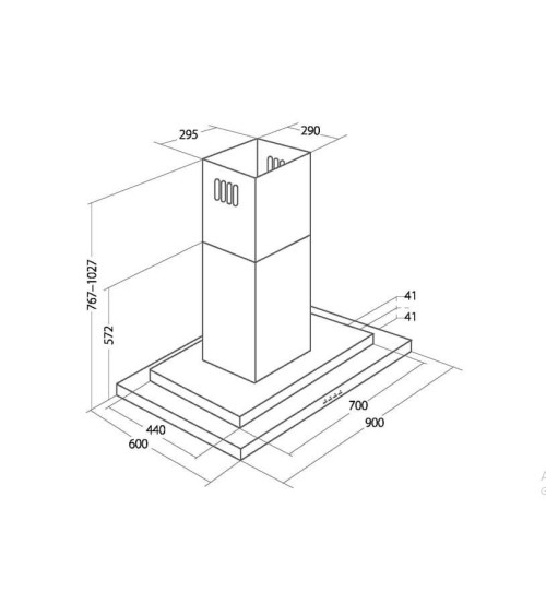 Hotte aspirante îlot ATTOS 90 cm