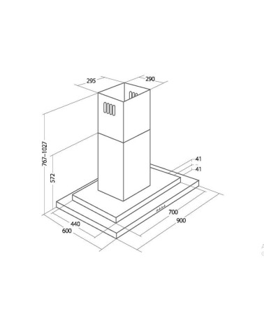 Hotte aspirante îlot ATTOS 90 cm