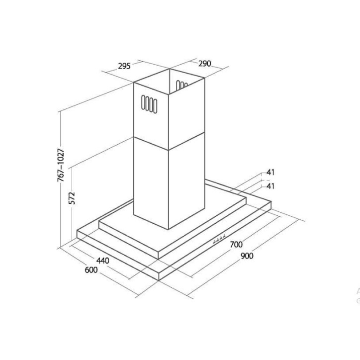 Hotte aspirante îlot ATTOS 90 cm