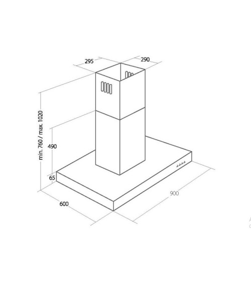 Hotte aspirante ilot FENK BLACK 90cm