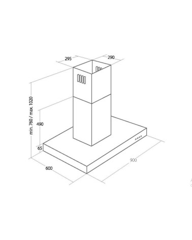 Hotte aspirante ilot FENK BLACK 90cm