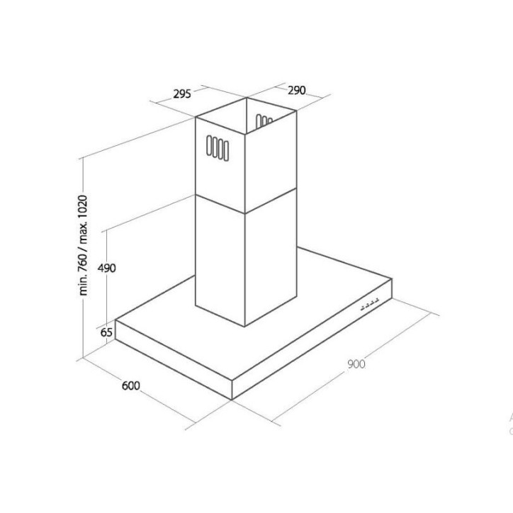 Hotte aspirante  ilot FENK BLACK 90cm