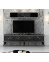 Ensemble meuble TV MARBRE Noir brillant