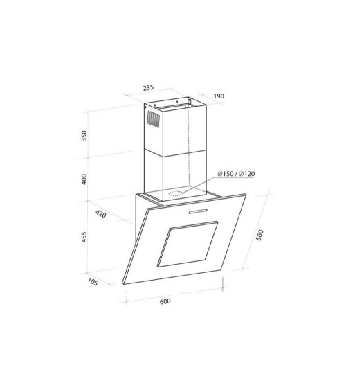 Hotte aspirante  murale FINEZA 60cm