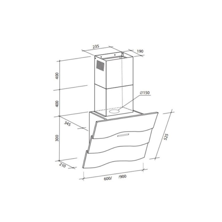 Hotte aspirante murale FALA 60/90cm Hotte aspirante murale FALA 60/90cm