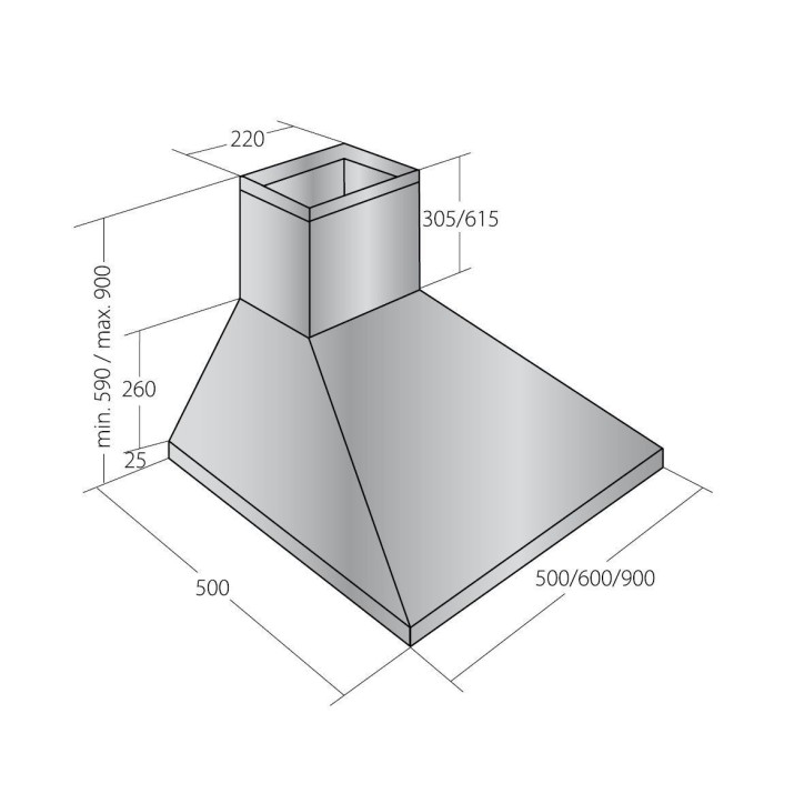 Hotte aspirante  CLAMIK 90 cm