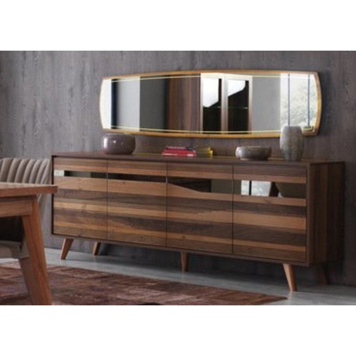 Buffet CLASS 4 portes 220 cm marron
