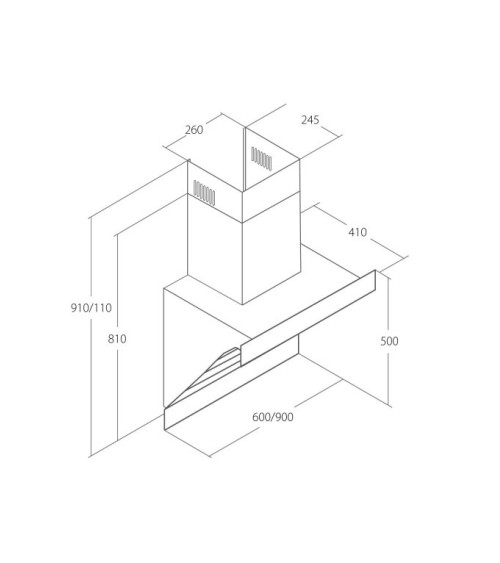 Hotte aspirante  SOLKAN WHITE 60 cm