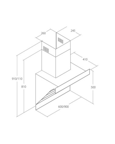 Hotte aspirante  SOLKAN WHITE 60 cm
