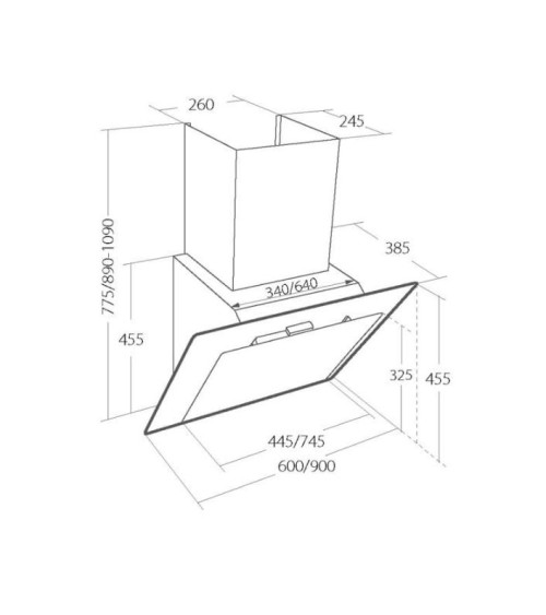 Hotte aspirante  PALTAN BLACK 60 cm