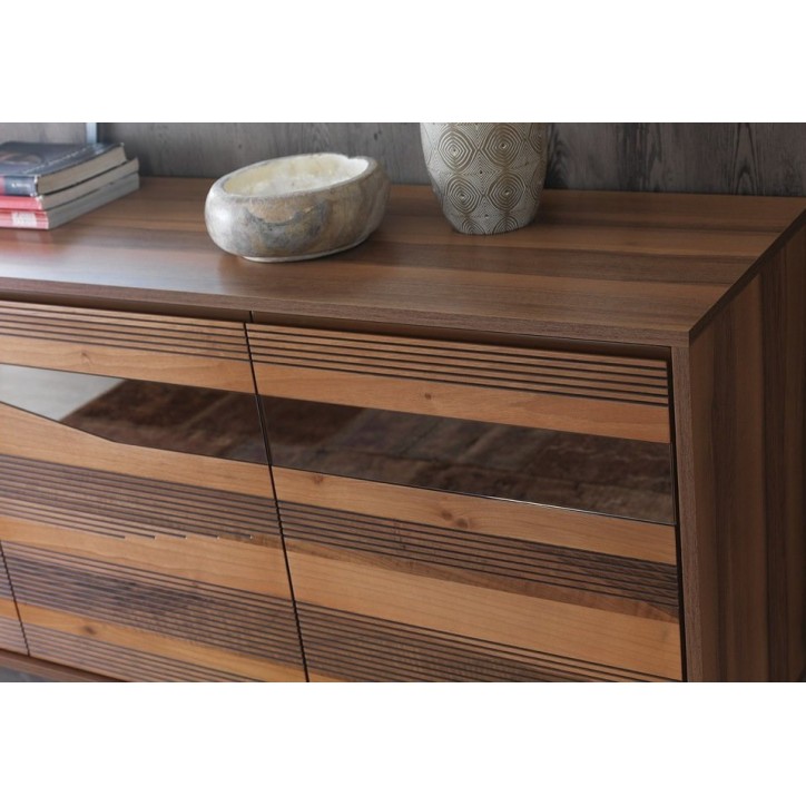 Buffet CLASS 4 portes 220 cm marron