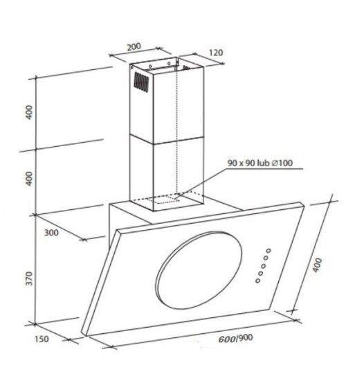 Hotte aspirante SOLAR 60cm BLACK