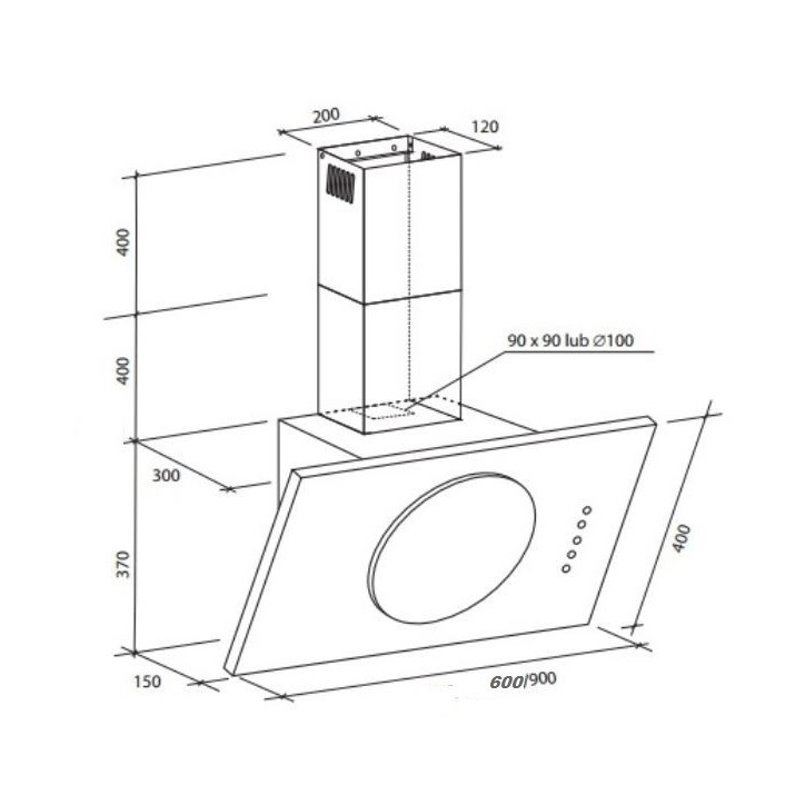 Hotte aspirante SOLAR 60cm BLACK Hotte aspirante SOLAR 60cm BLACK