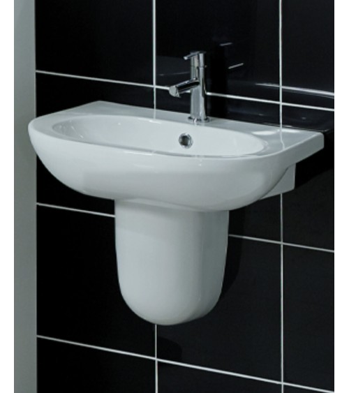 Vasque avec colonne suspendue OCEANUS moyenne blanc