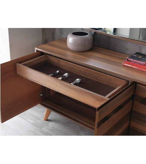 Buffet CLASS 4 portes 220 cm marron