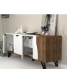 Buffet JASMINE 160cm blanc et noyer