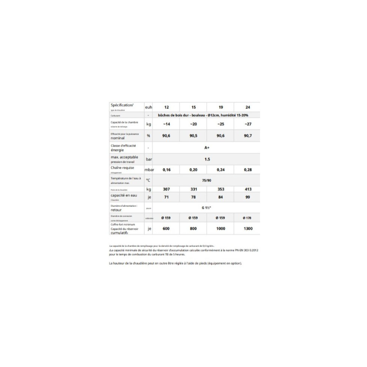 Chaudière à bois FIREWOOD 12 KW
