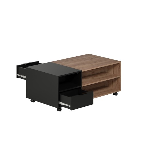 Salon complet KYOTO : table basse, meuble TV, vitrine, commode haute, (buffet)