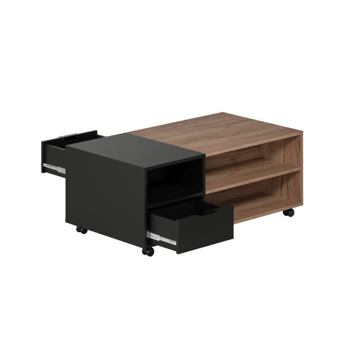 Salon complet KYOTO : table basse, meuble TV, vitrine, commode haute, (buffet)