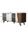 Buffet JASMINE 160cm blanc et noyer
