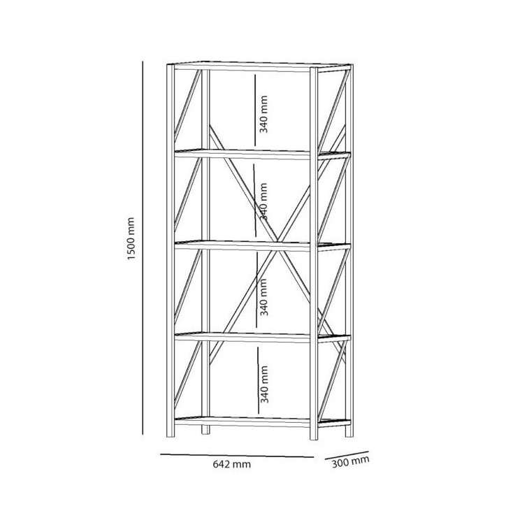 Librería VEGA 64 cm effecto marmol