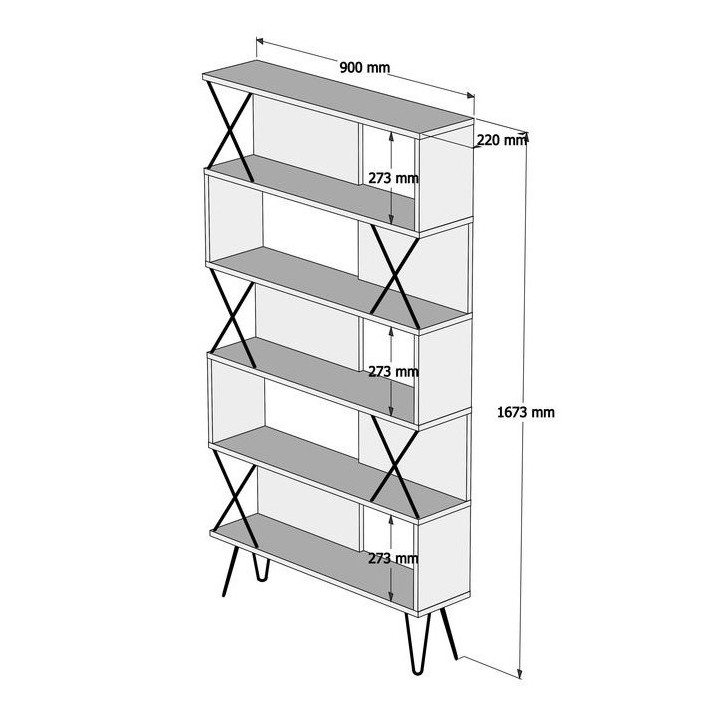 Librería EXTRA 90 cm blanco