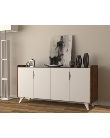 Buffet NOON 140cm blanc et noyer