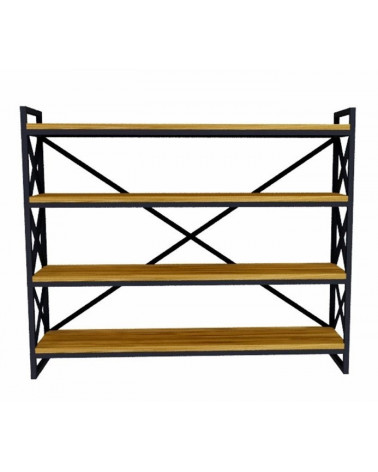 Bibliothèque WESTON 120 cm bois et métal