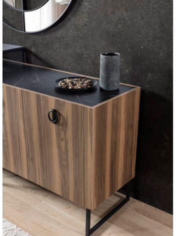 Sala da pranzo COOL in legno, nero ed effetto marmo