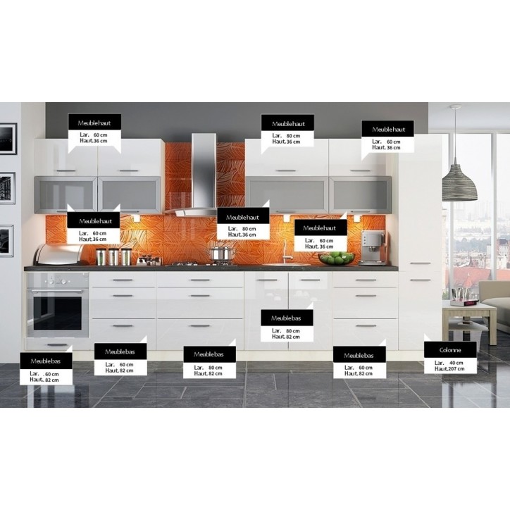 Ensemble Cuisine AMALIA 380 cm sur mesure Ensemble Cuisine AMALIA 380 cm sur mesure