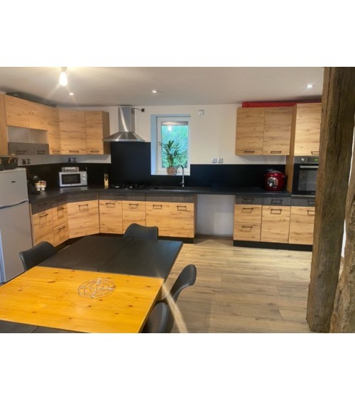 Ensemble cuisine en L GRETA chêne-anthracite