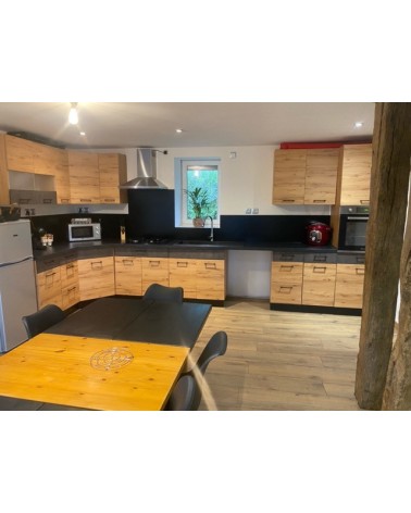 Ensemble cuisine en L GRETA chêne-anthracite