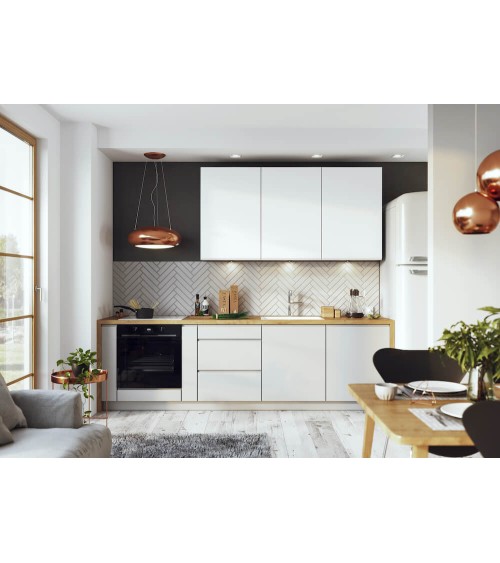 Ensemble Cuisine NINA PREMIUM LINE blanc 280 cm sur mesure