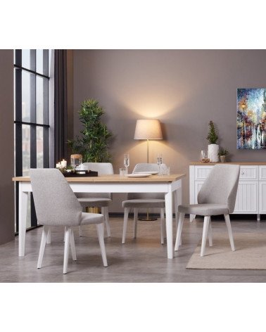 Salle à manger LORIN bois et blanc