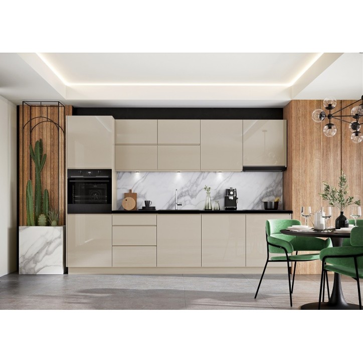 Ensemble Cuisine NINA PREMIUM LINE cappuccino 300 cm sur mesure