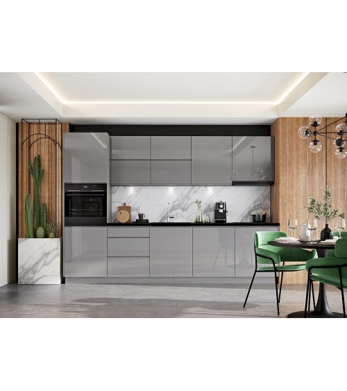 Ensemble Cuisine NINA PREMIUM LINE gris 300 cm sur mesure