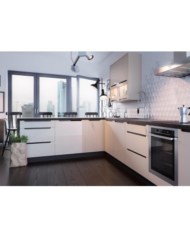 Ensemble Cuisine en L GOYA PREMIUM LINE blanc sur mesure